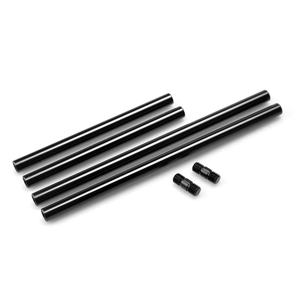 SMALLRIG 15mm Rods Pack with M12 Thread Rod Cap Connectors Aluminum Alloy Rods Combination for for Rig Mattebox Follow Focus 15mm Rod System 1659 