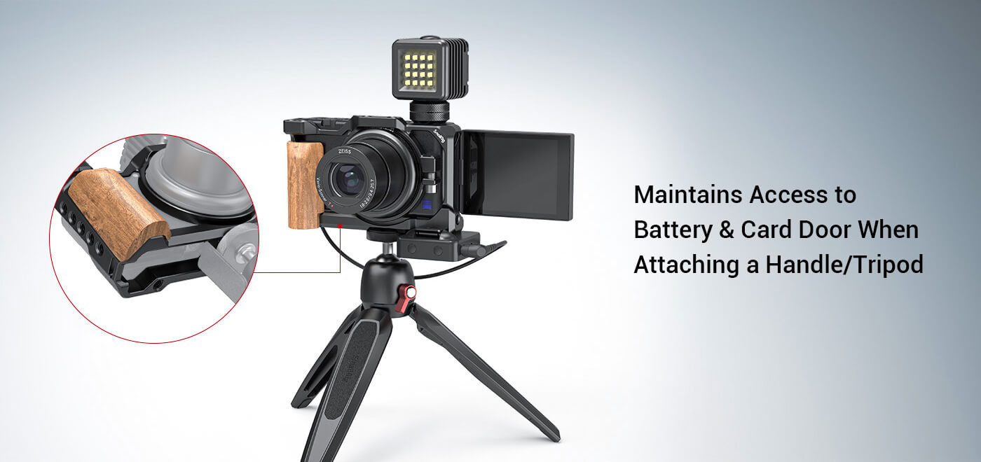 smallrig cage with wooden handgrip for sony zv1 camera 2937