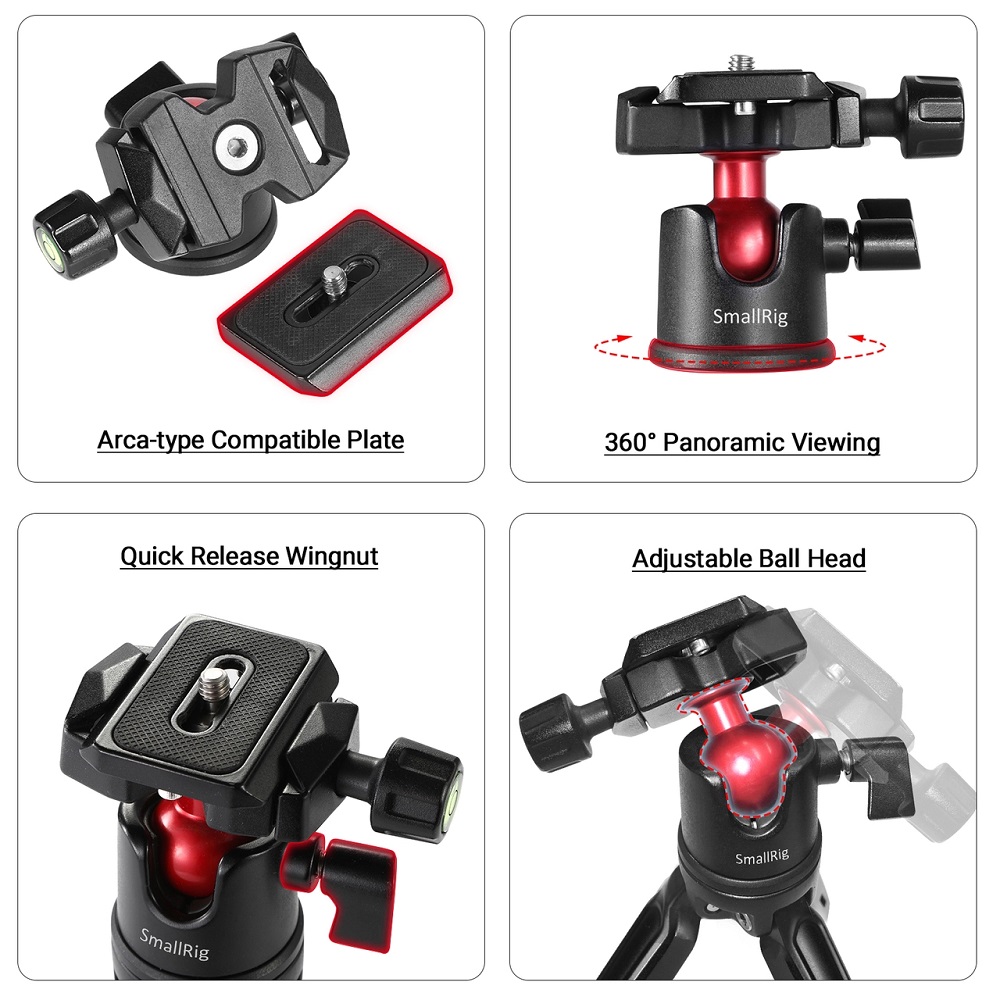SmallRig Tabletop Mini Tripod with Panoramic Ball Head BUT2287