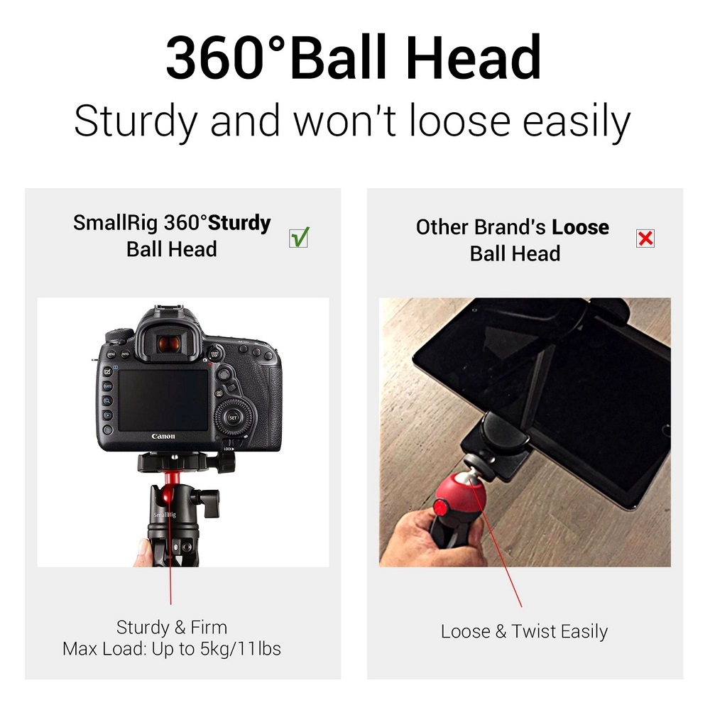 SmallRig Tabletop Mini Tripod with Panoramic Ball Head BUT2287