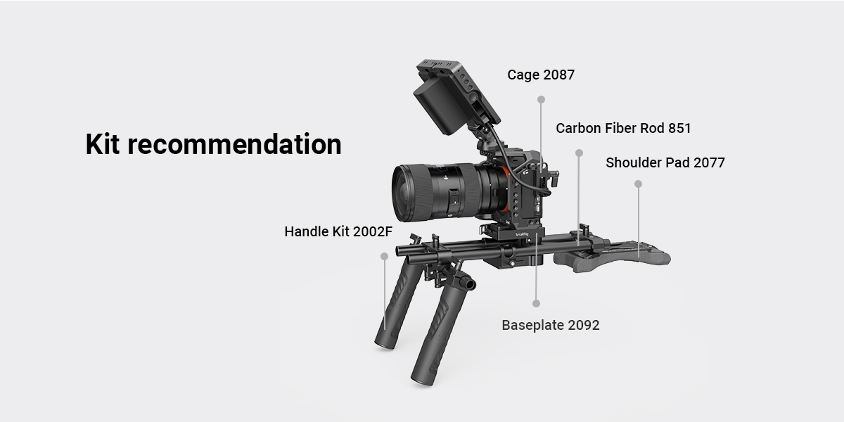 SmallRig Universal 15mm Rail Support System Baseplate 2092B