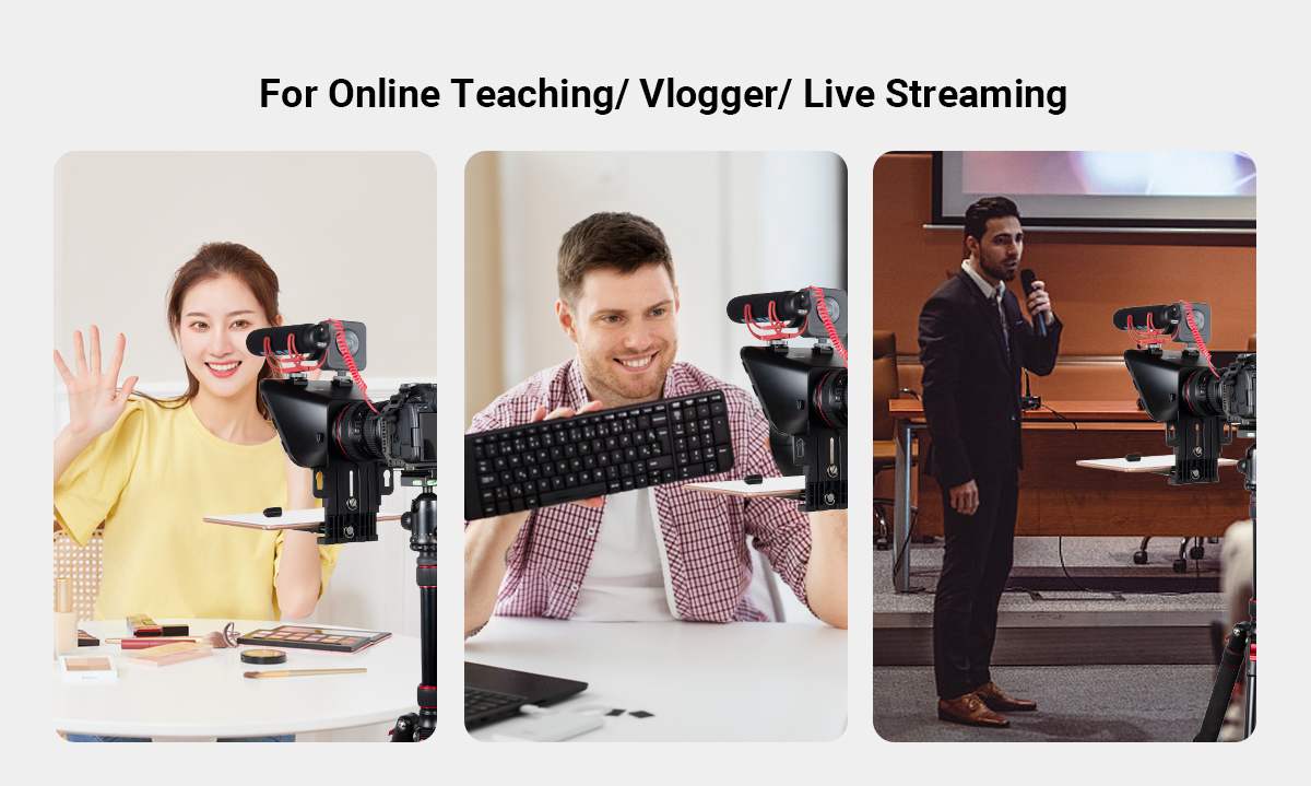 APP Compatible with iOS/Android for Online Teaching/Vlogger/Live Streaming SmallRig Teleprompter for iPad 11 Tablet/Smartphone/DSLR Cameras with Remote Control 