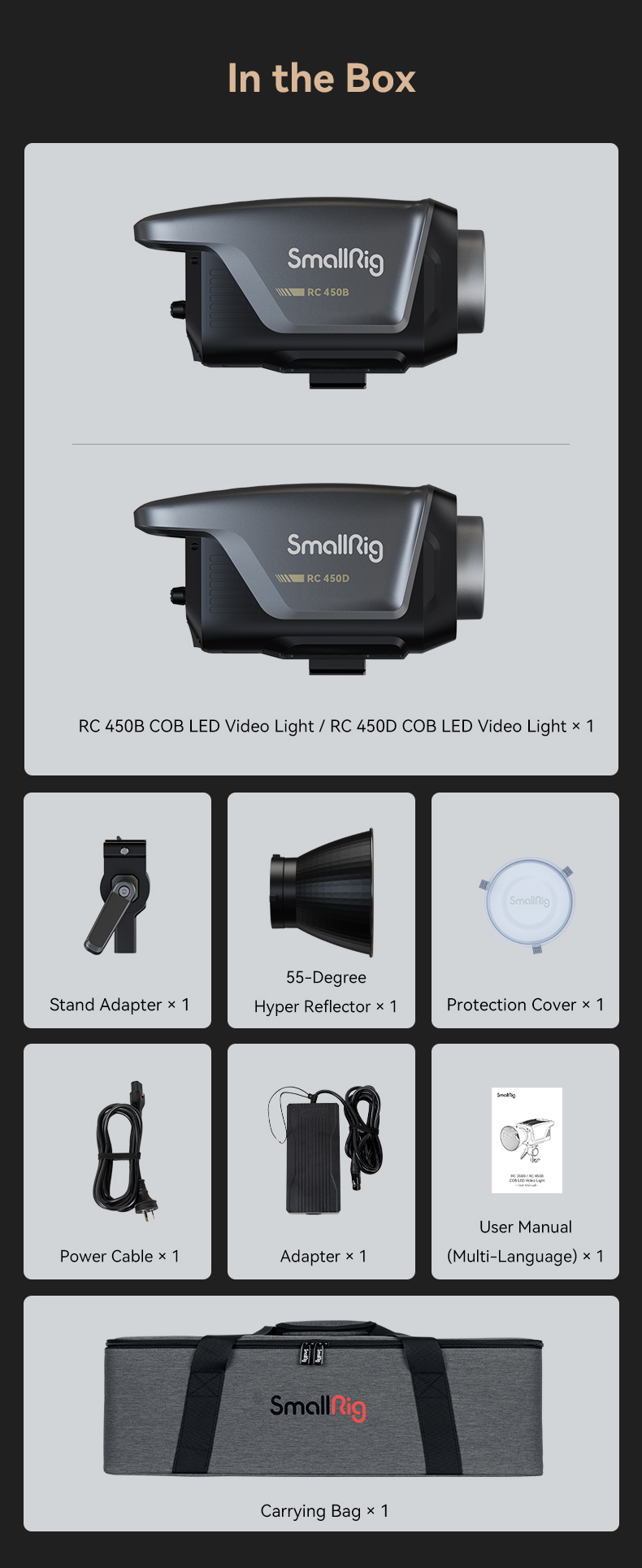 流行のアイテム SmallRig RC 450D COB LEDビデオライト 3974