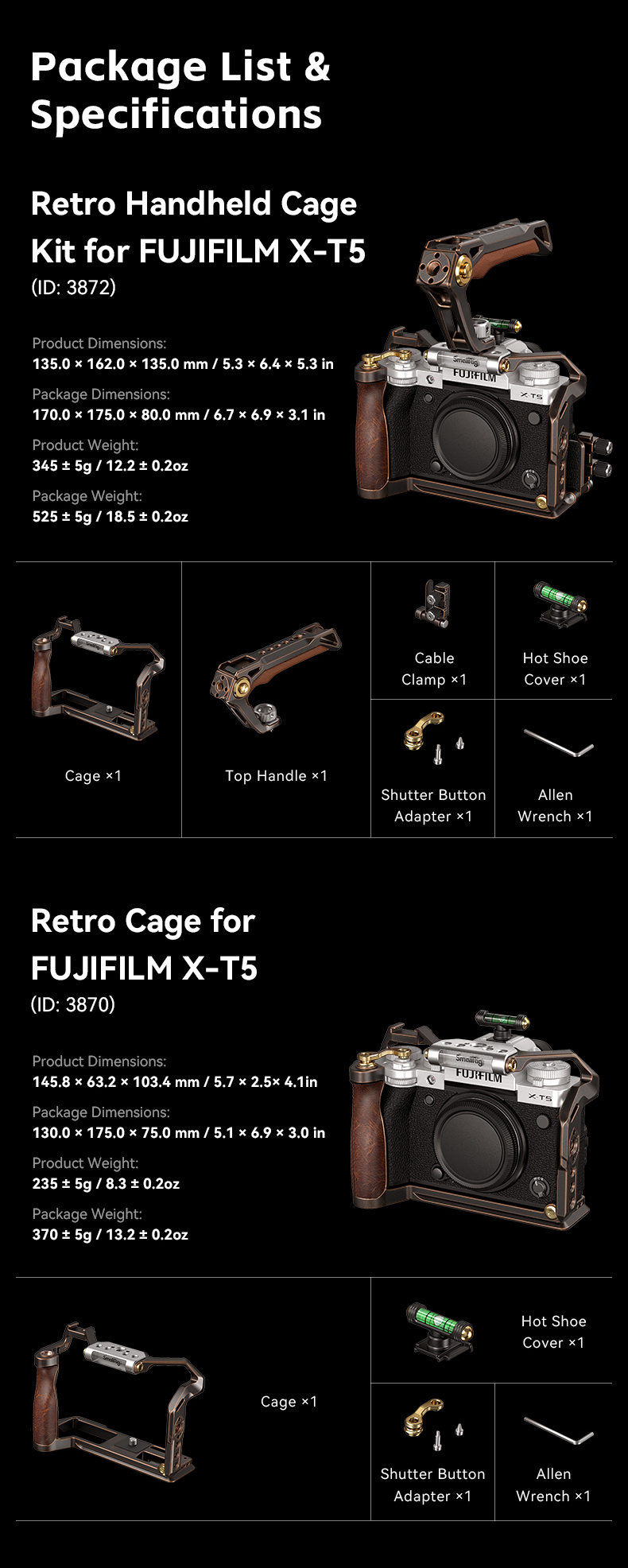 Betekenis fonds Doe herleven SmallRig Retro Cage for FUJIFILM X-T5 3870
