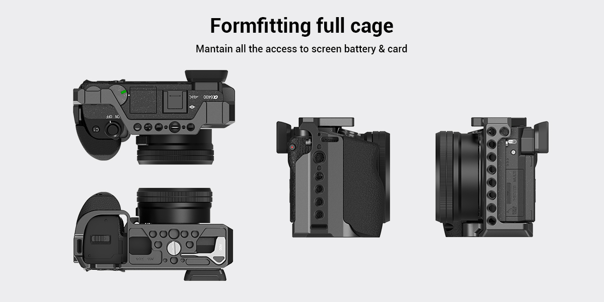 SmallRig Camera Cage with Silicone Handle for Sony A6100/A6300